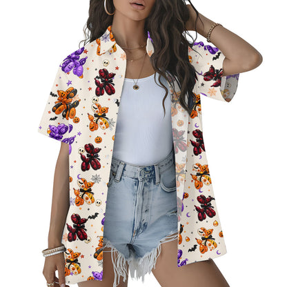 Lifestyle view 4 of matching family hawaiian shirts for Halloween