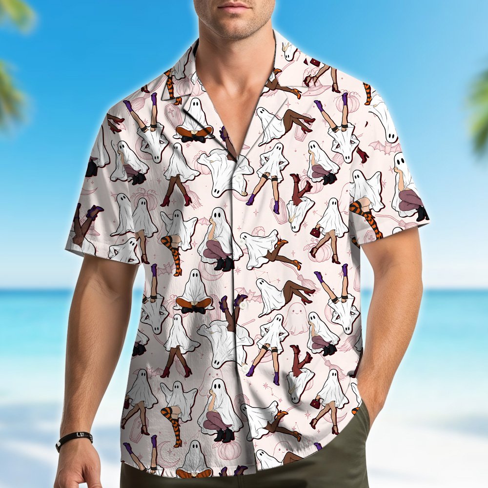 Spooky season hawaiian shirt lifestyle view