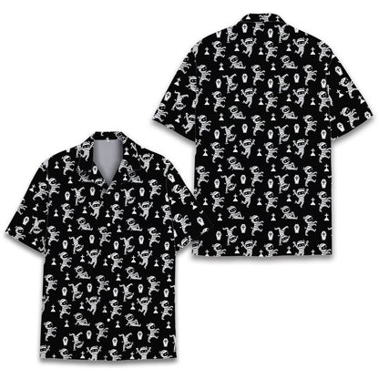 Alternate front view of the halloween mummy hawaiian shirt