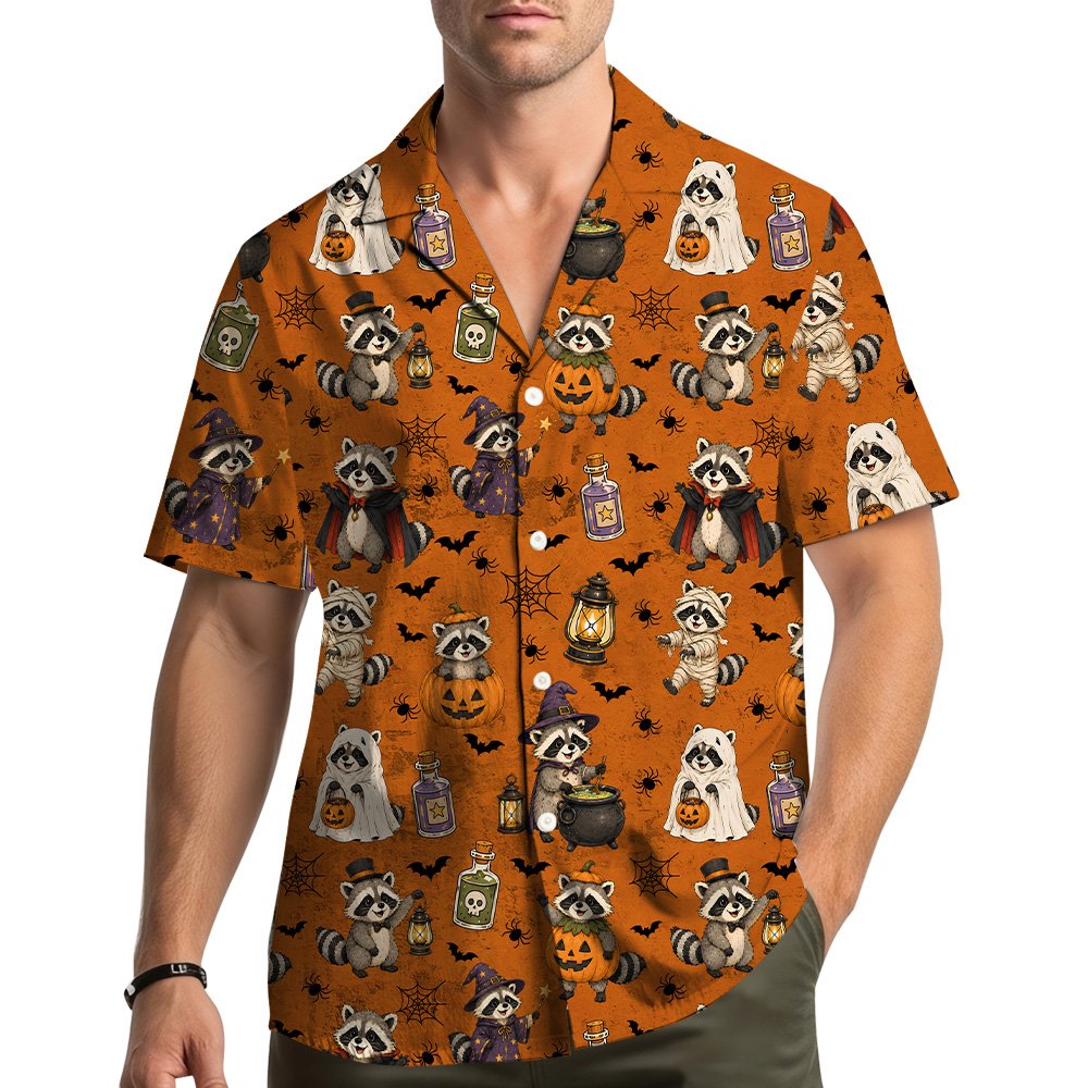 Lifestyle view of a person wearing the matching family hawaiian shirt