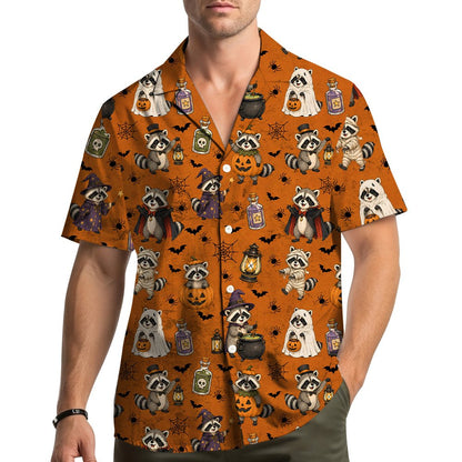 Lifestyle view of a person wearing the matching family hawaiian shirt