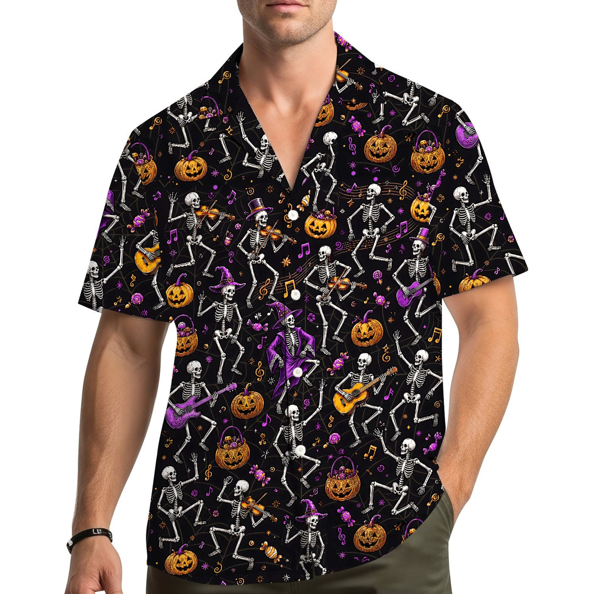 Lifestyle view of matching family hawaiian shirts