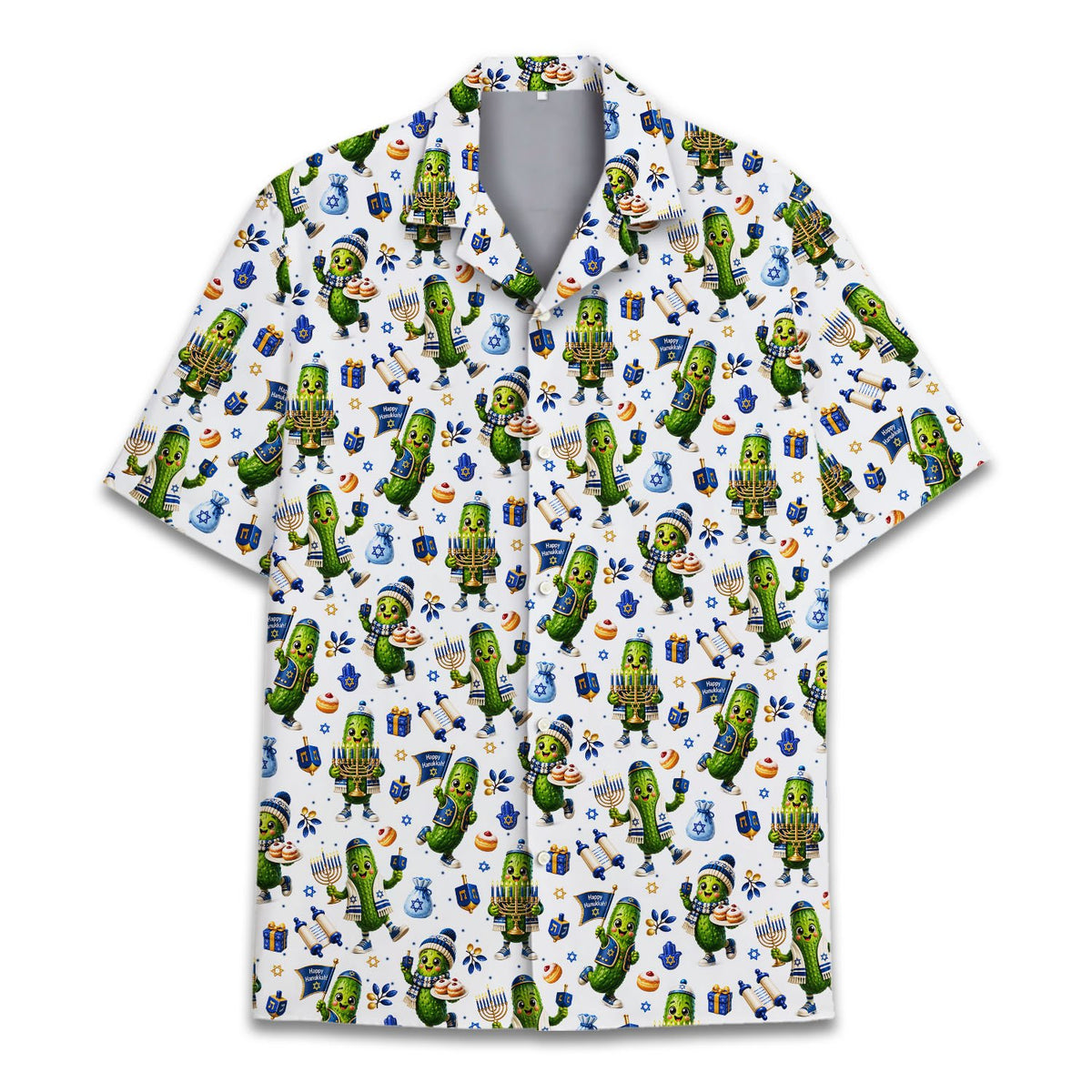 Another front view of the festive holiday hawaiian shirt