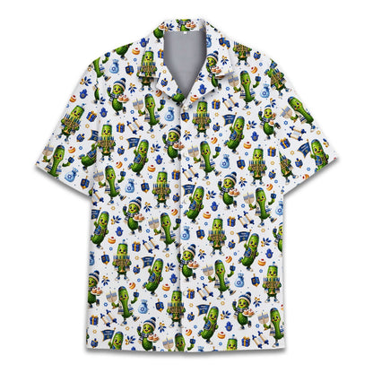 Another front view of the festive holiday hawaiian shirt