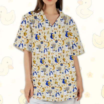 Matching family hawaiian shirts in a seasonal lifestyle scene