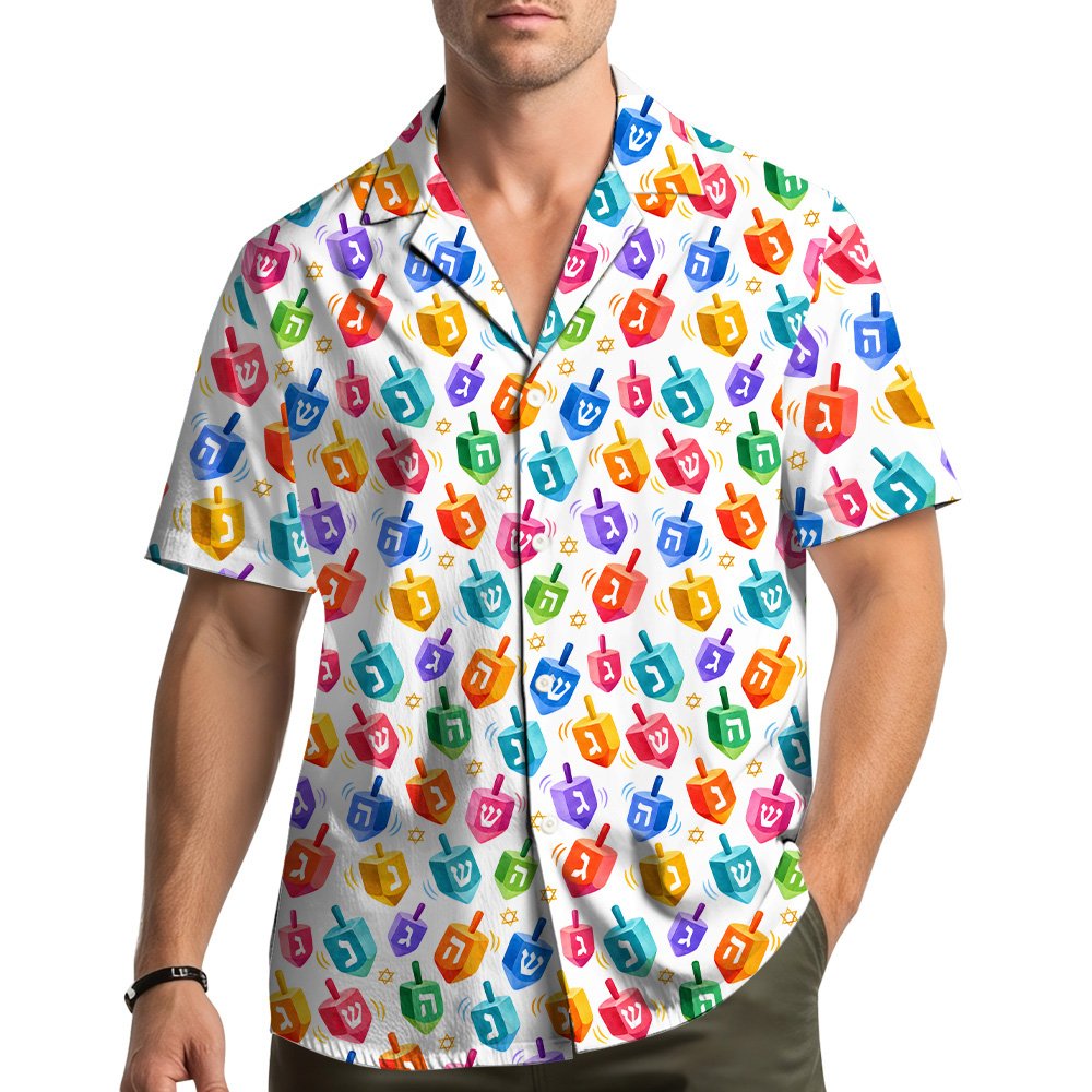 Lifestyle view of someone wearing the matching family hawaiian shirt