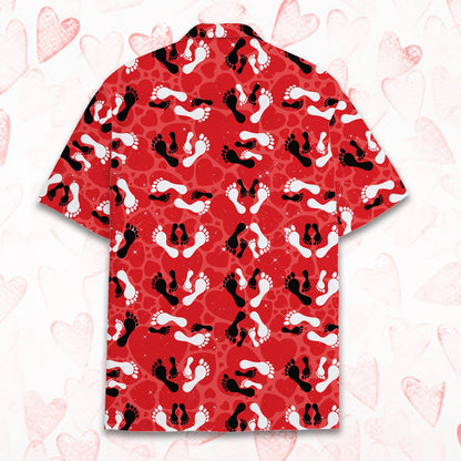 Back view of the hearts hawaiian shirt