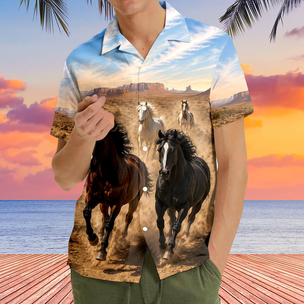 Fourth lifestyle view showcasing the vibrant colors of the horses design