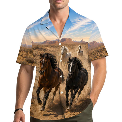 Lifestyle image of the matching family hawaiian shirts