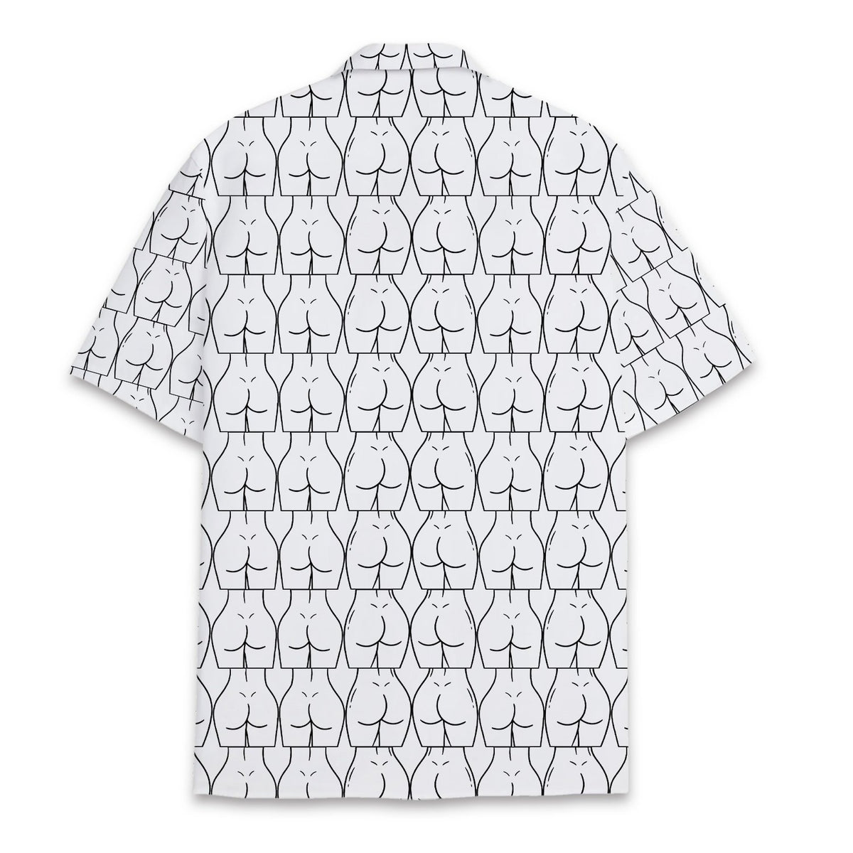 Back view of the white humor hawaiian shirt