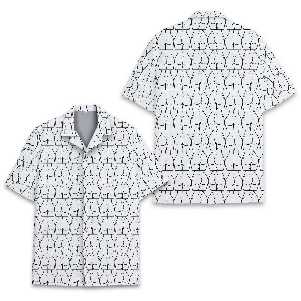 Alternative front view of the humor hawaiian shirt