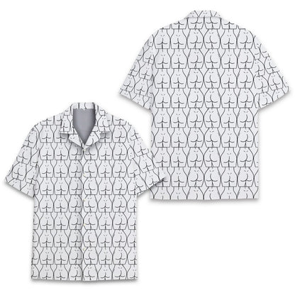 Alternative front view of the humor hawaiian shirt