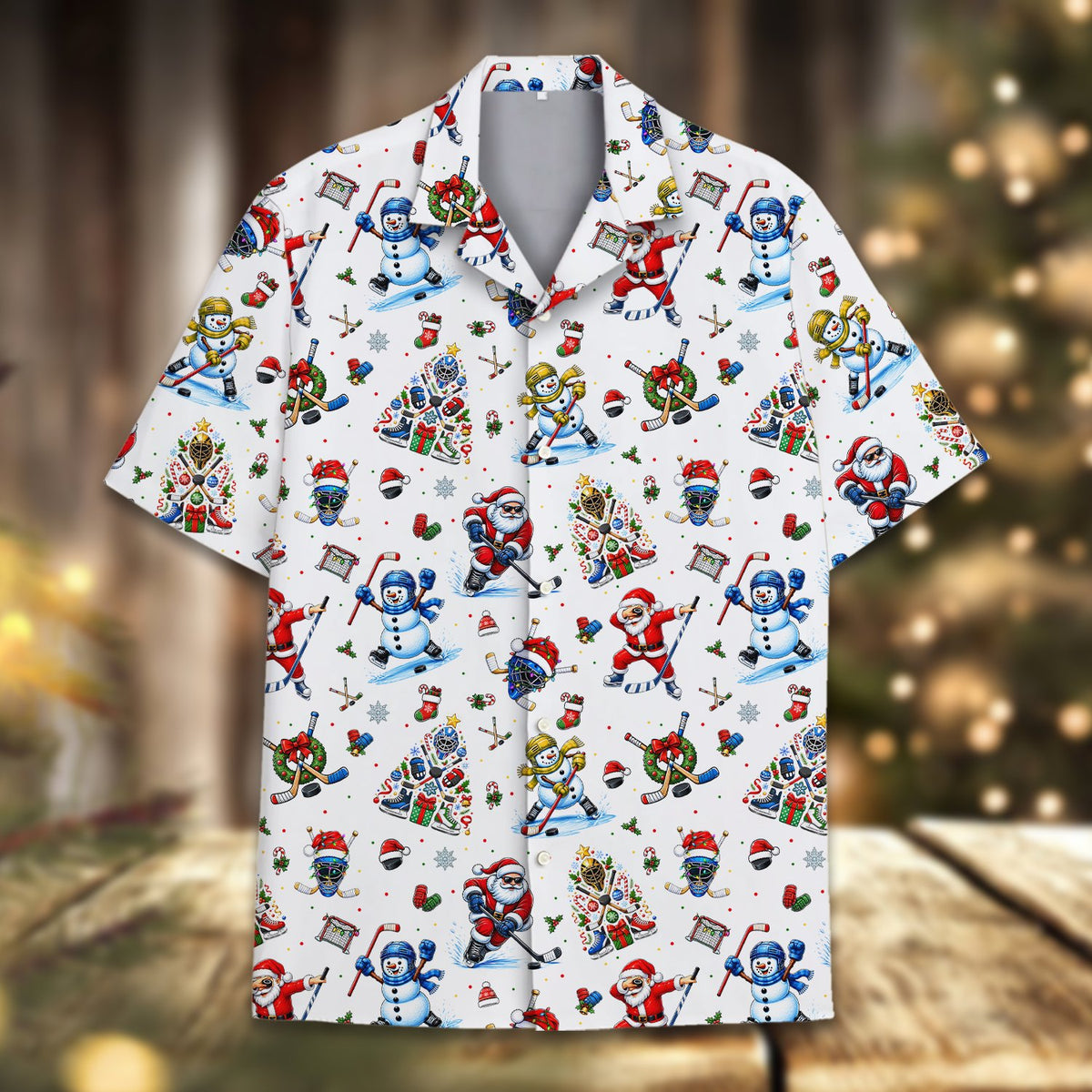 Another front view of the matching family hawaiian shirt