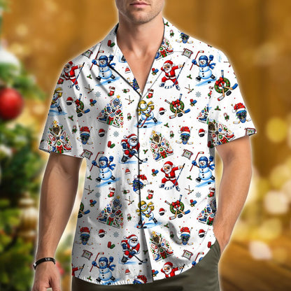 Second lifestyle view featuring the matching family hawaiian shirts