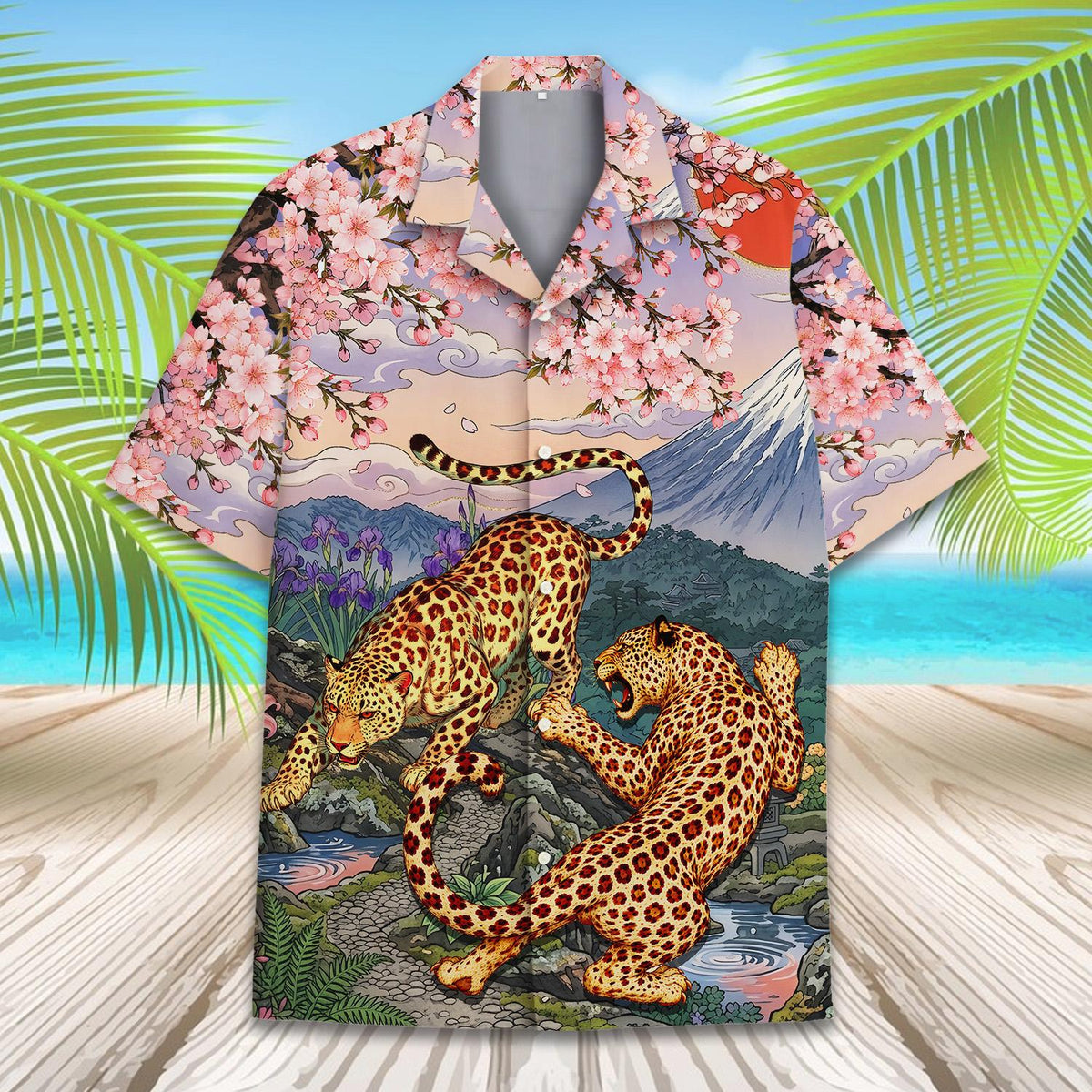 Full front view of the matching family hawaiian top