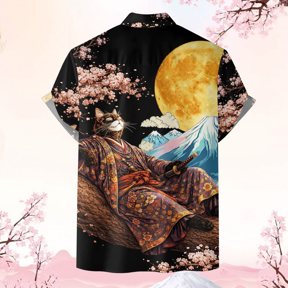 Second back view of the Japanese theme matching family hawaiian shirt