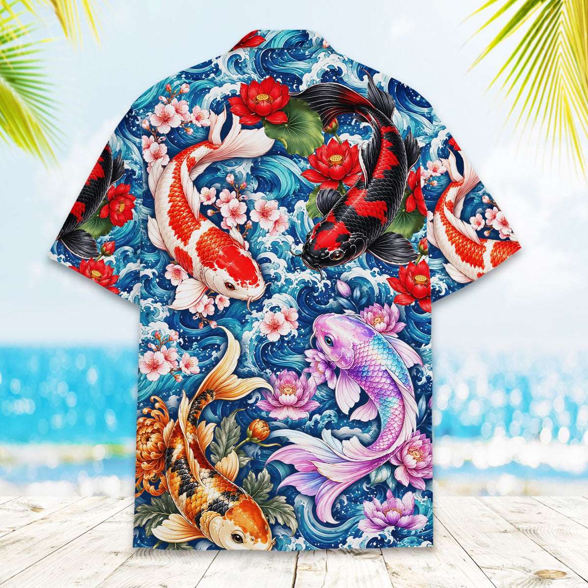Back view 2 of matching family hawaiian shirts