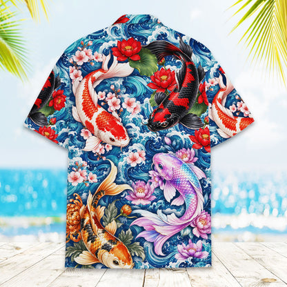 Back view 2 of matching family hawaiian shirts