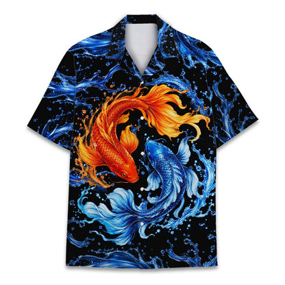 Close-up front view of the water droplet pattern on the shirt