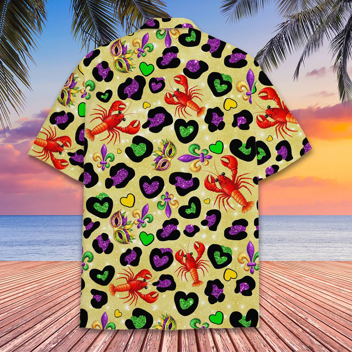 Second back view showing the full Mardi Gras pattern