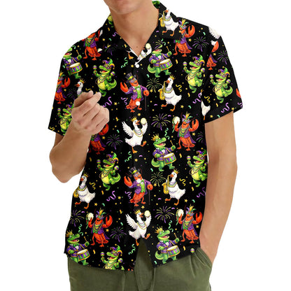 Second lifestyle view showcasing the matching family hawaiian shirts