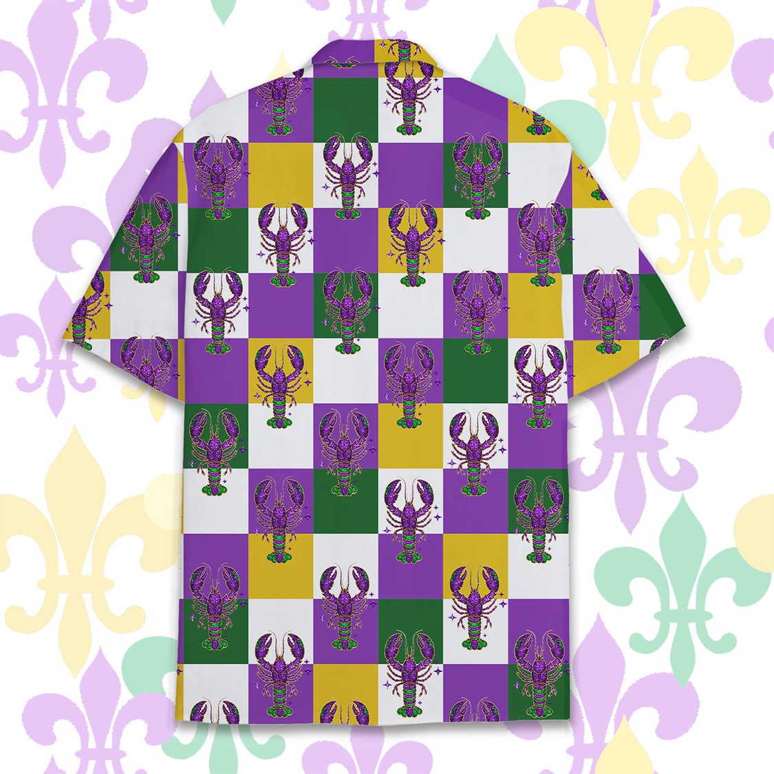 Second back view of the vibrant matching family hawaiian shirt