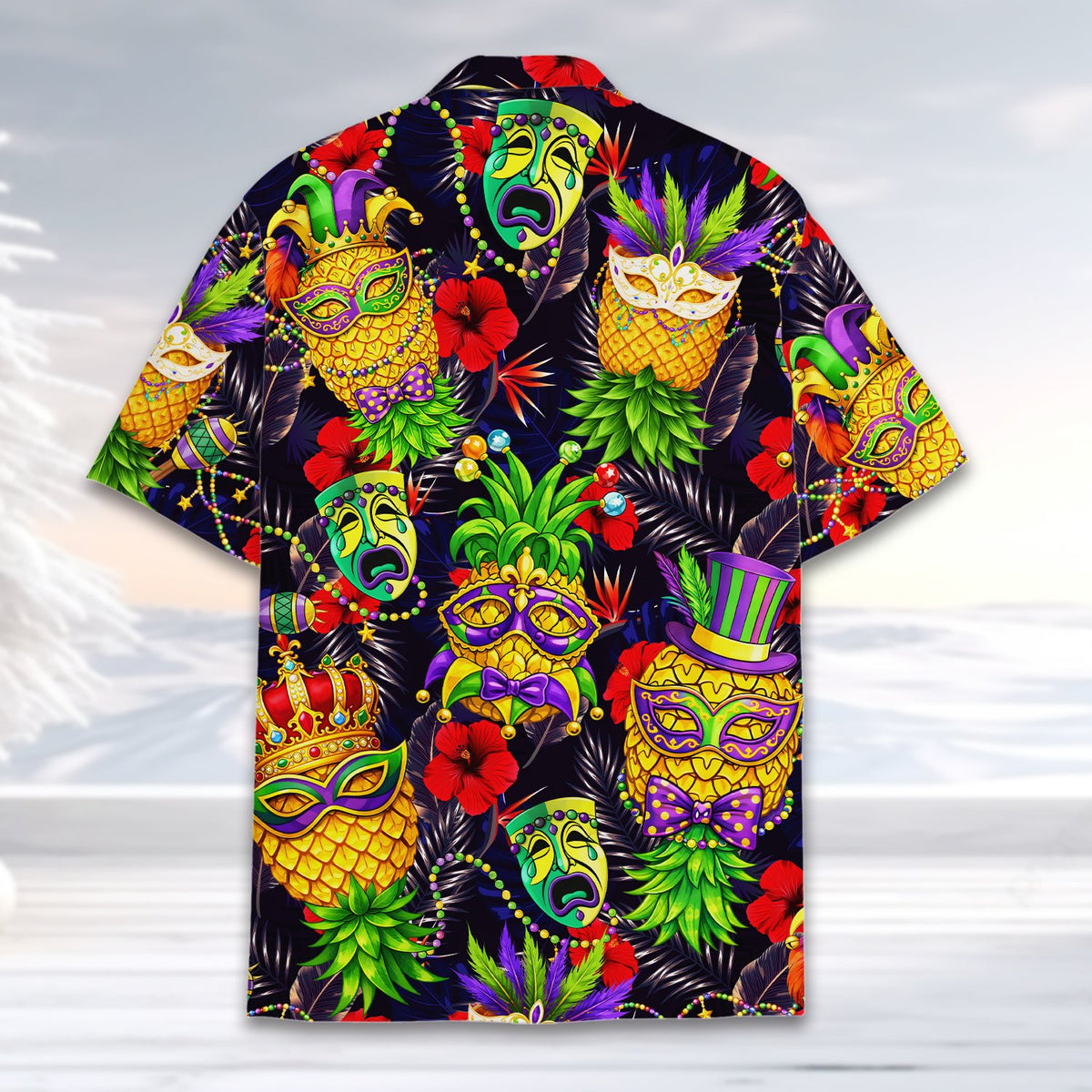 Alternate back view of the hawaiian shirt