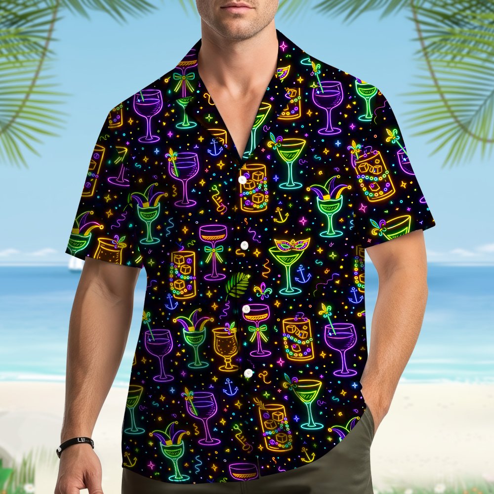 Another lifestyle view showing the matching family hawaiian shirt in action