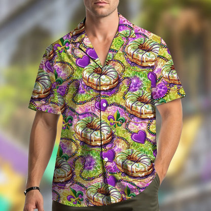 Second lifestyle view showing the vibrant holiday pattern on the shirt