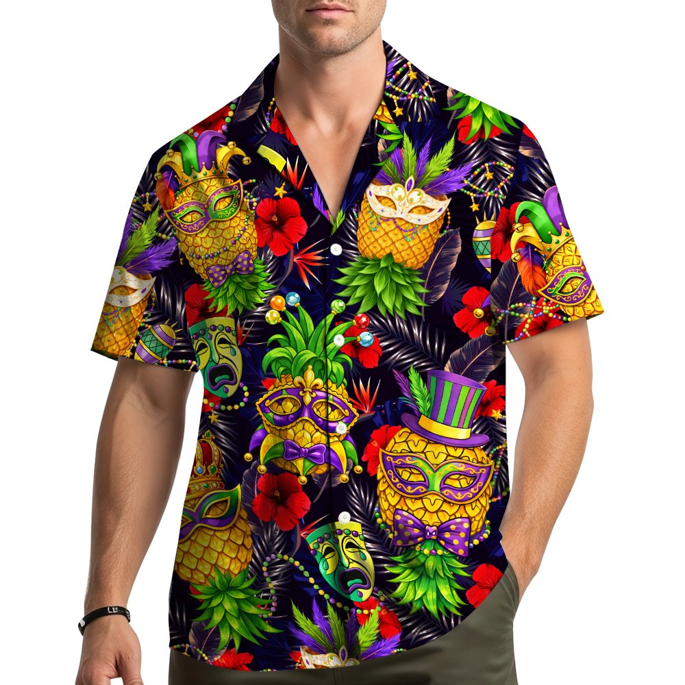 Lifestyle view of the mardi gras matching family outfit