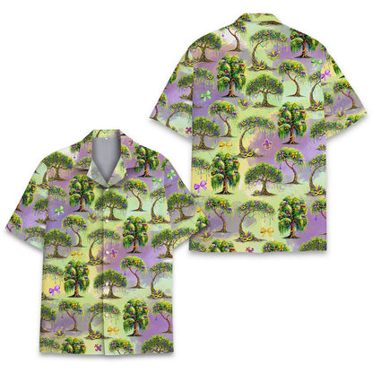 Alternative view of the mardi gras hawaiian shirt design elements