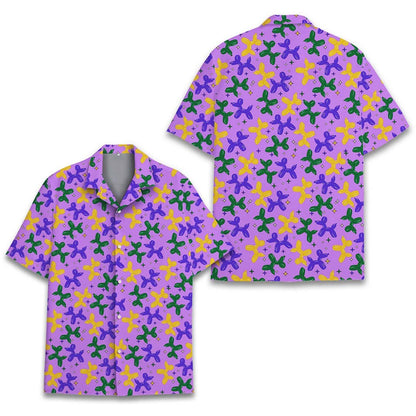 Collar detail of the matching family hawaiian shirt