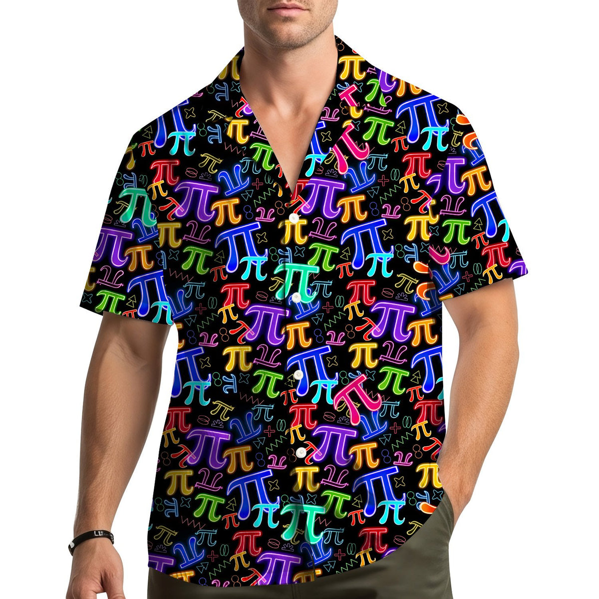 Lifestyle view of someone wearing the matching family hawaiian shirt