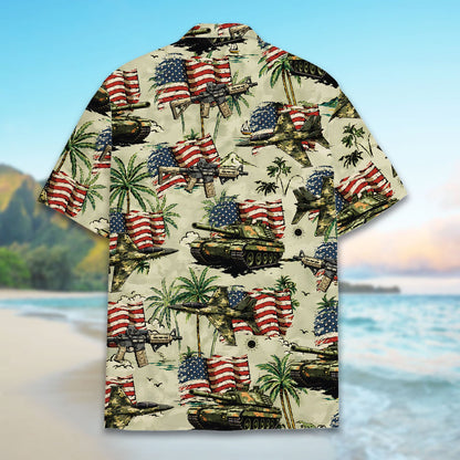 Alternative back view of the matching family hawaiian shirt