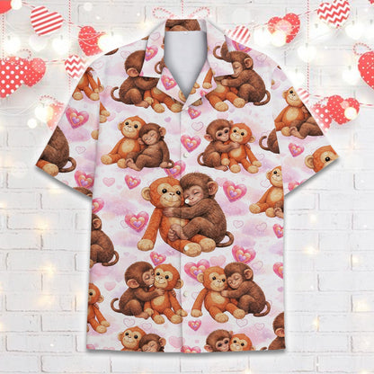 Detailed front view of the matching family Hawaiian shirt