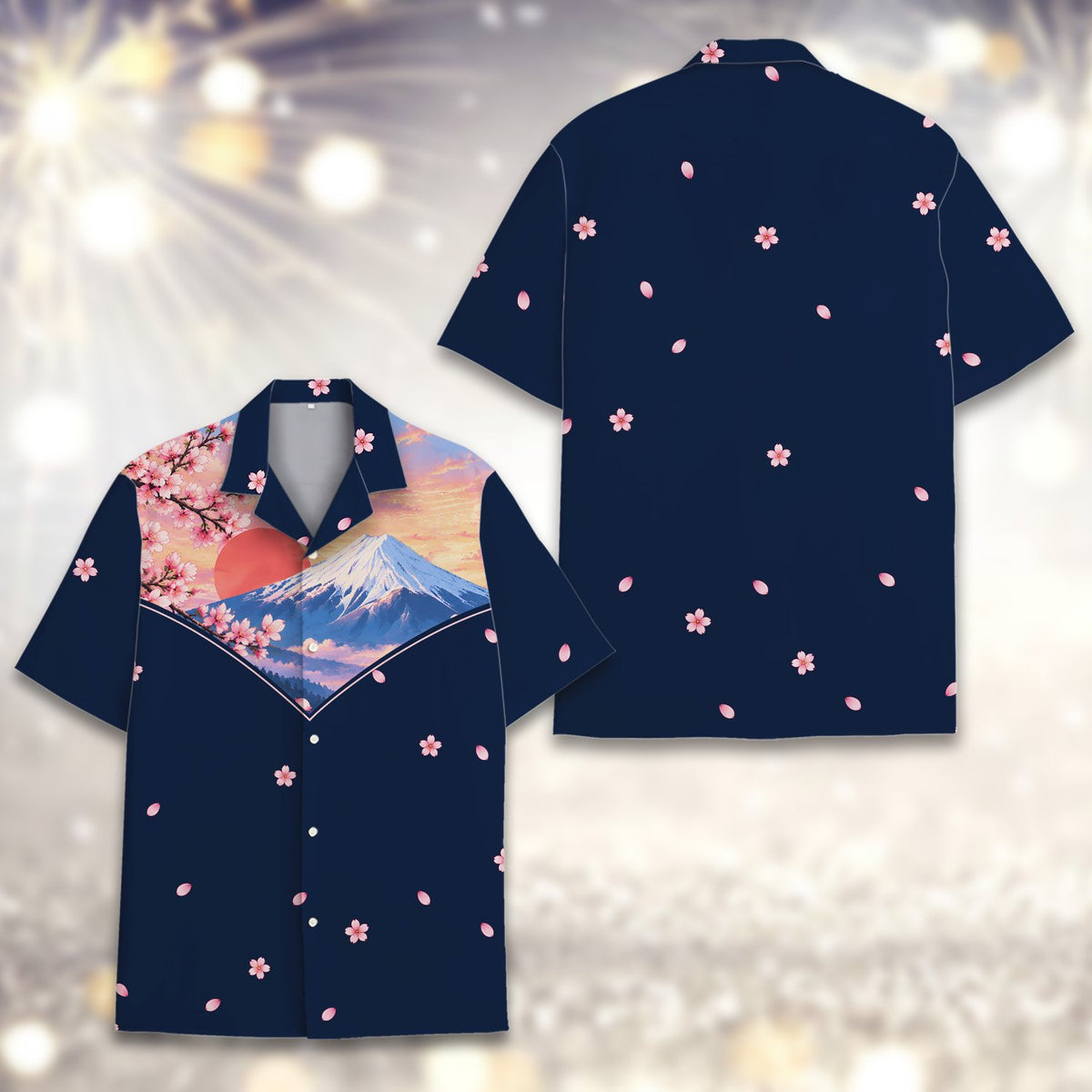 Front flat lay of the matching family hawaiian shirt