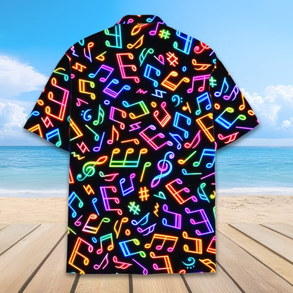 Detailed back view displaying the colorful music notes and symbols