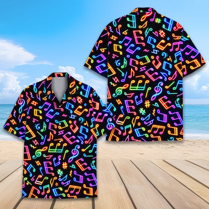 Another front view showing the detailed music note pattern on a black background