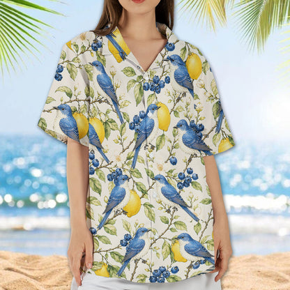 Seventh lifestyle view showing the comfortable nature hawaiian shirt
