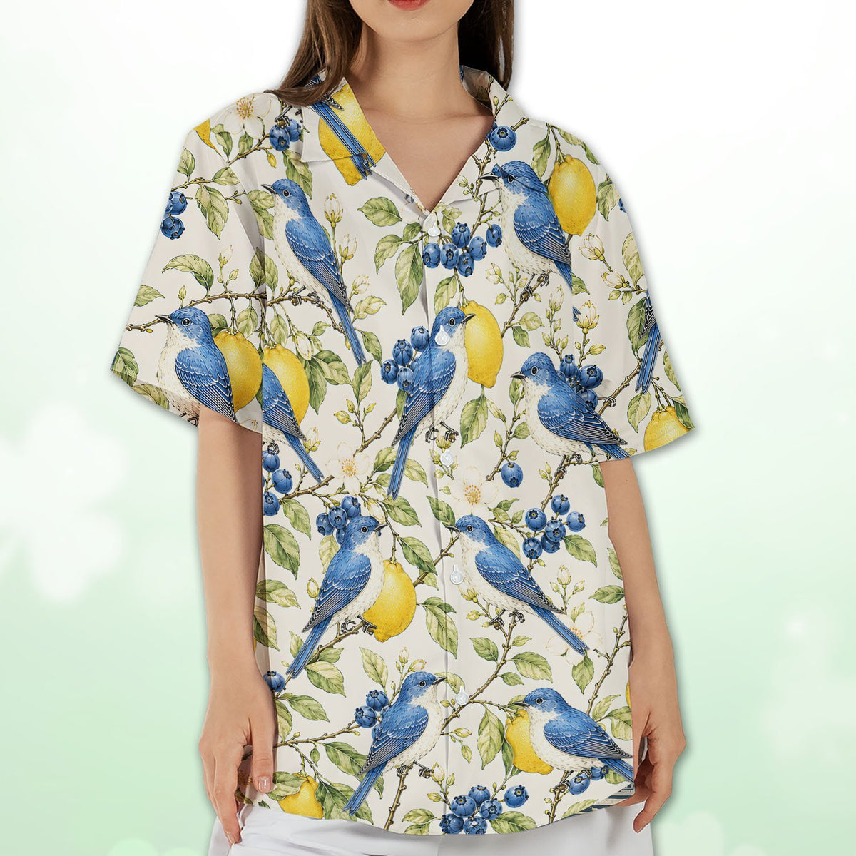 Eighth lifestyle view of the matching family hawaiian shirt design
