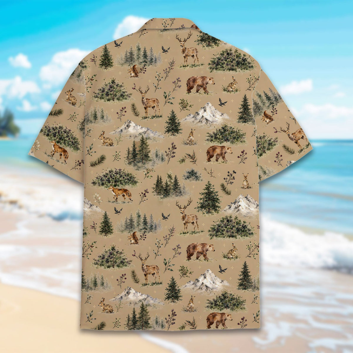 Alternative back view of the matching family hawaiian shirt
