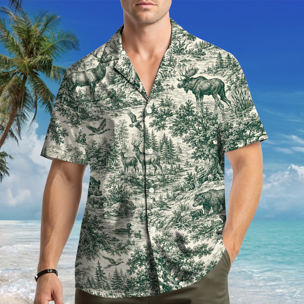 Another front view of the off-white nature hawaiian shirt