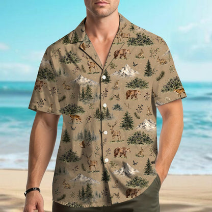 Second lifestyle view featuring the nature wildlife hawaiian shirt