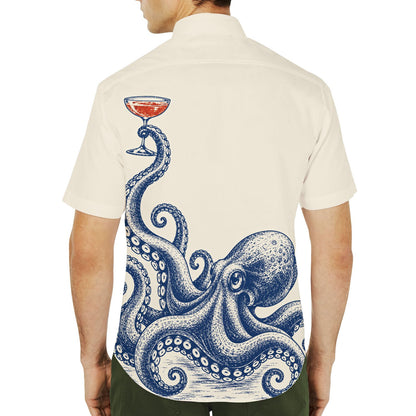Back view showing the fit of the family hawaiian shirts