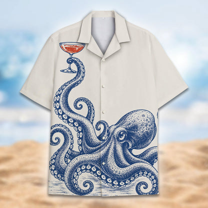 Alternative front view of the nautical hawaiian shirt