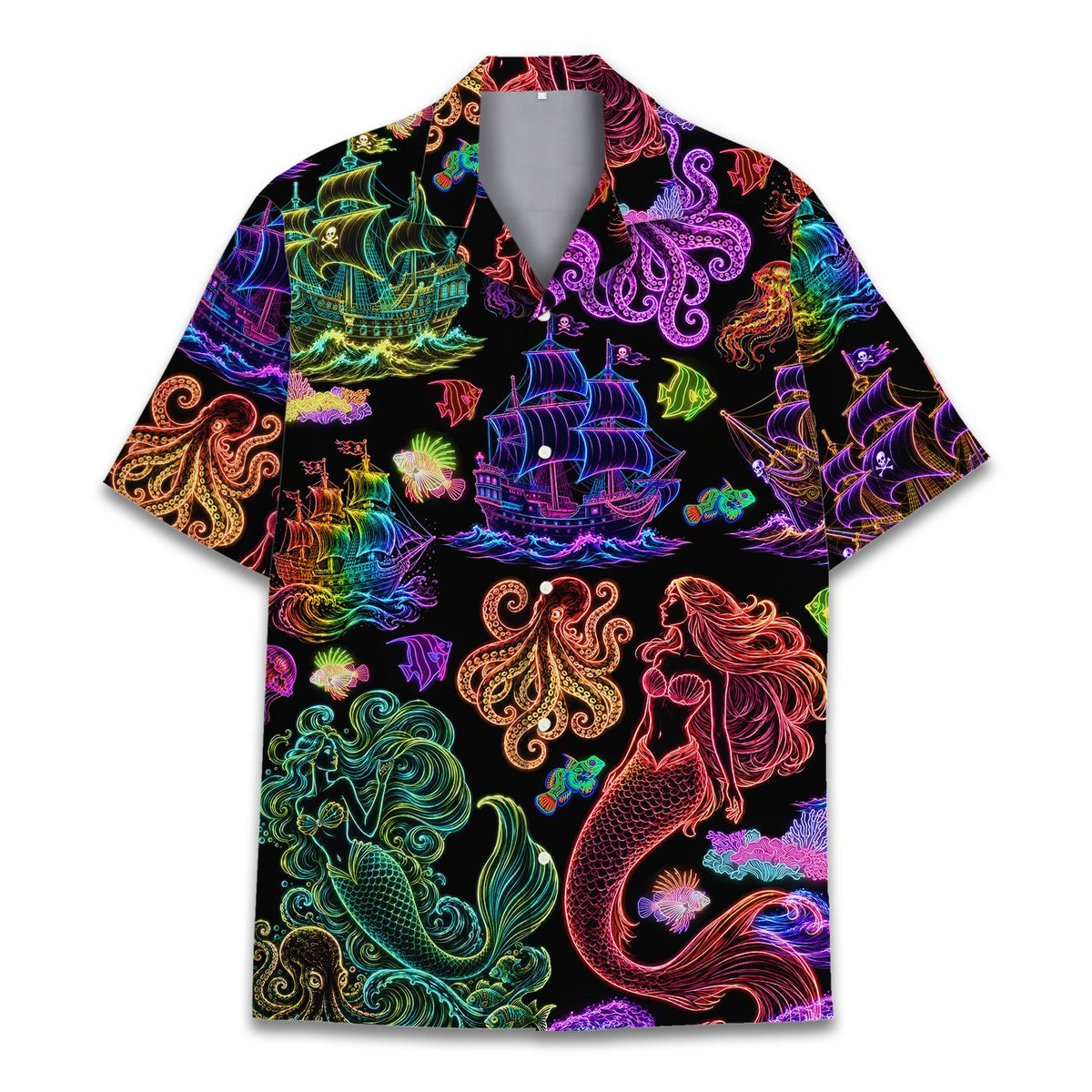 Family matching outfits neon nautical design front view detail