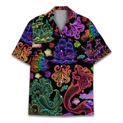 Family matching outfits neon nautical design front view detail