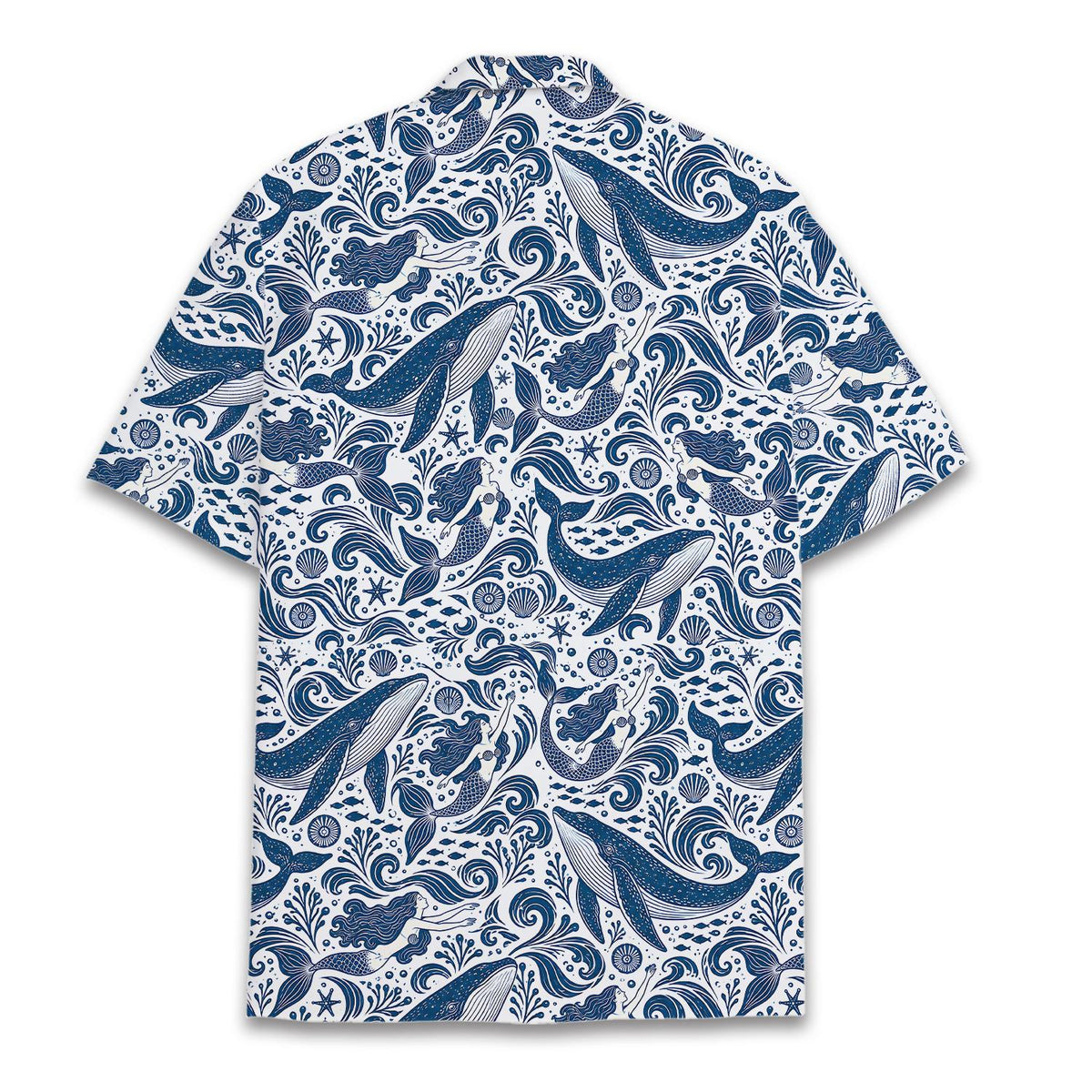 Another back view of the abstract hawaiian shirt