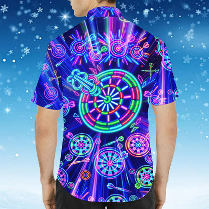 Darts hawaiian shirt in neon colors, front view 2