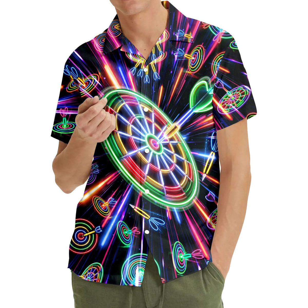 Another front view of the matching family hawaiian shirts top